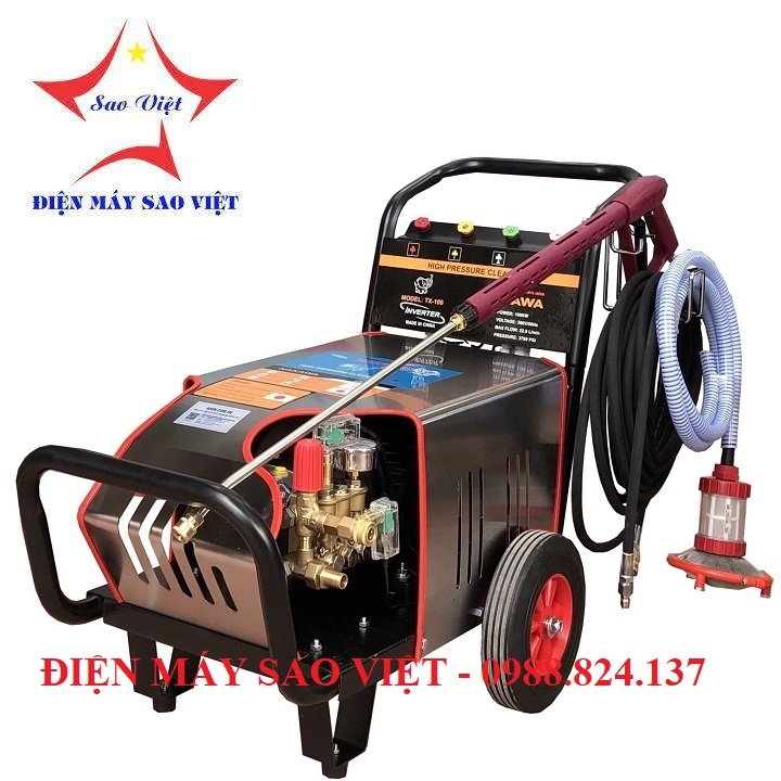 Máy Rửa Xe Cao Áp 10kw Nakawa 3780 PSI 3 Pha TX-100 