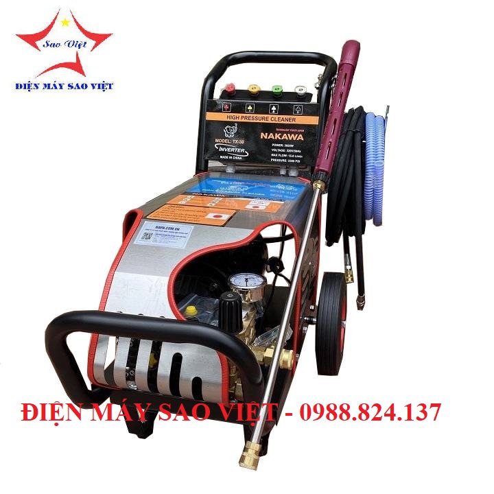 Máy Rửa Xe Cao Áp 3kw Nakawa 2380PSI TX-30 (Piston Sứ) 