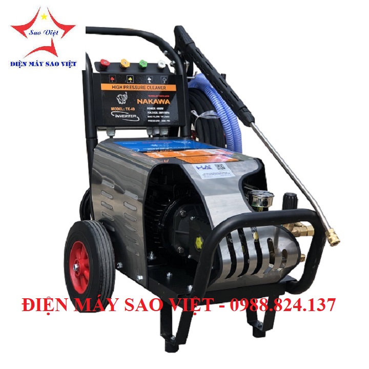 Máy Rửa Xe Cao Áp 4kw Nakawa 2850 PSI 3 Pha TX-40 (Piston Sứ) 